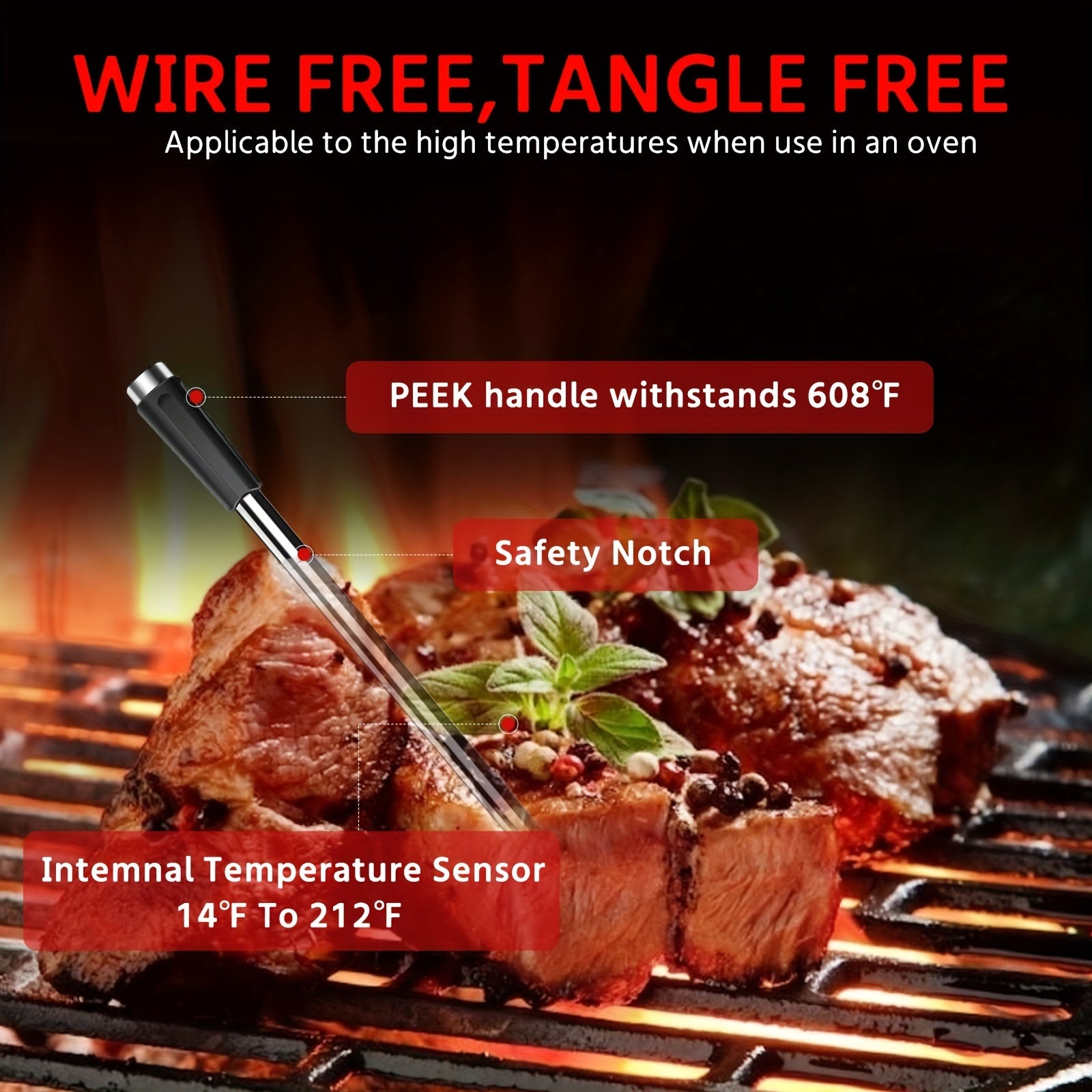 2 - in - 1 Wireless Meat Thermometer - IRONKI