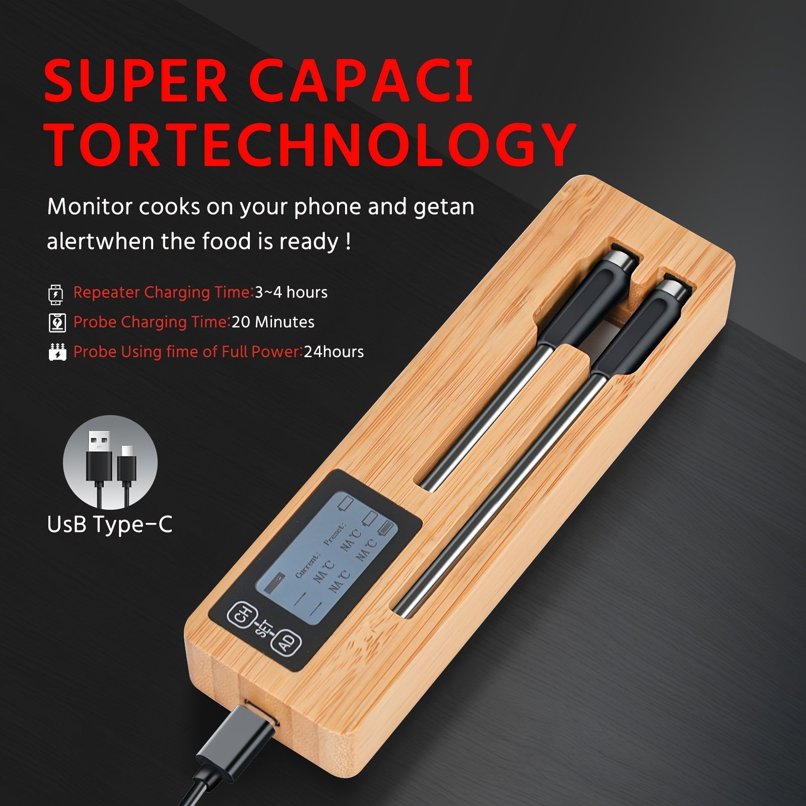 2 - in - 1 Wireless Meat Thermometer - IRONKI