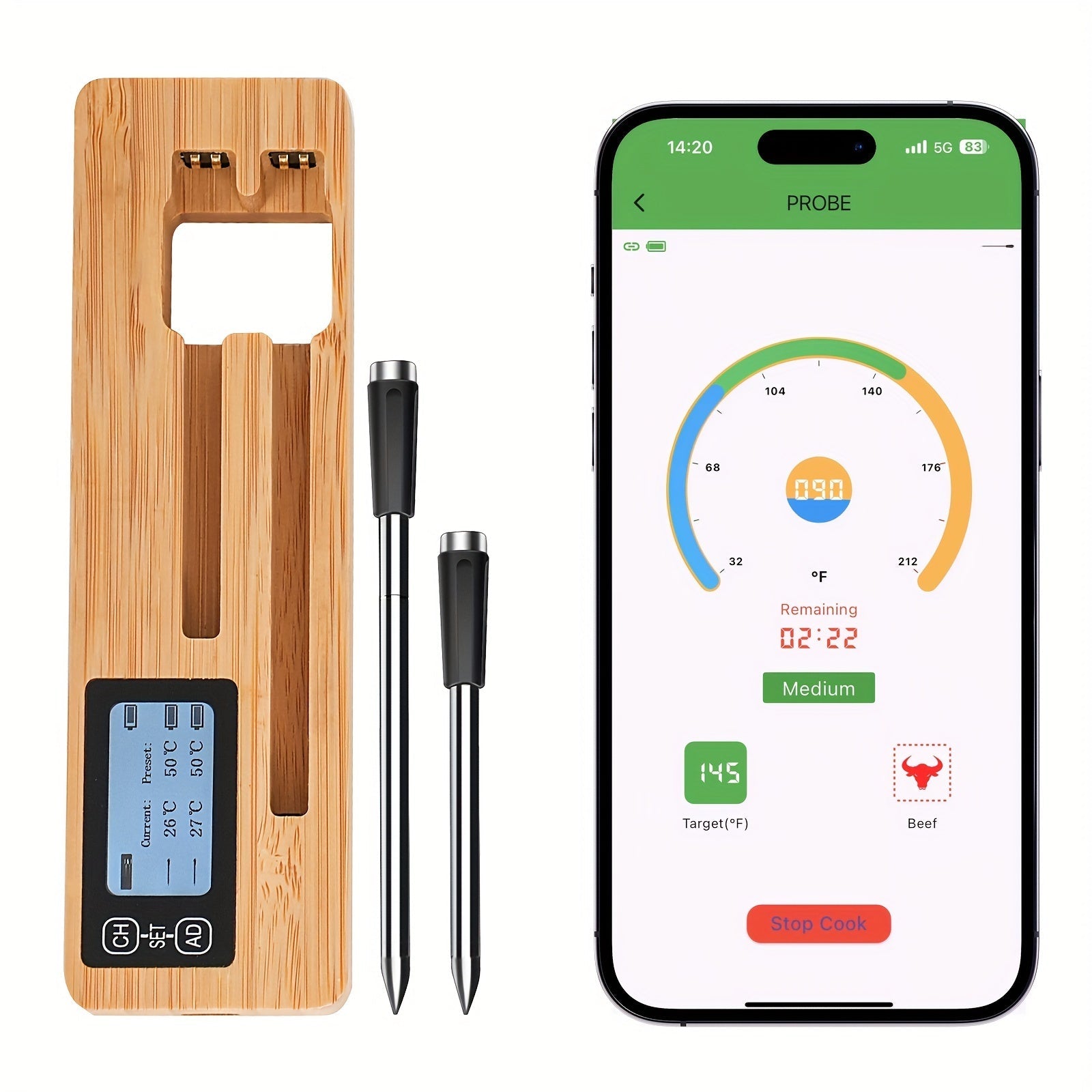 2 - in - 1 Wireless Meat Thermometer - IRONKI