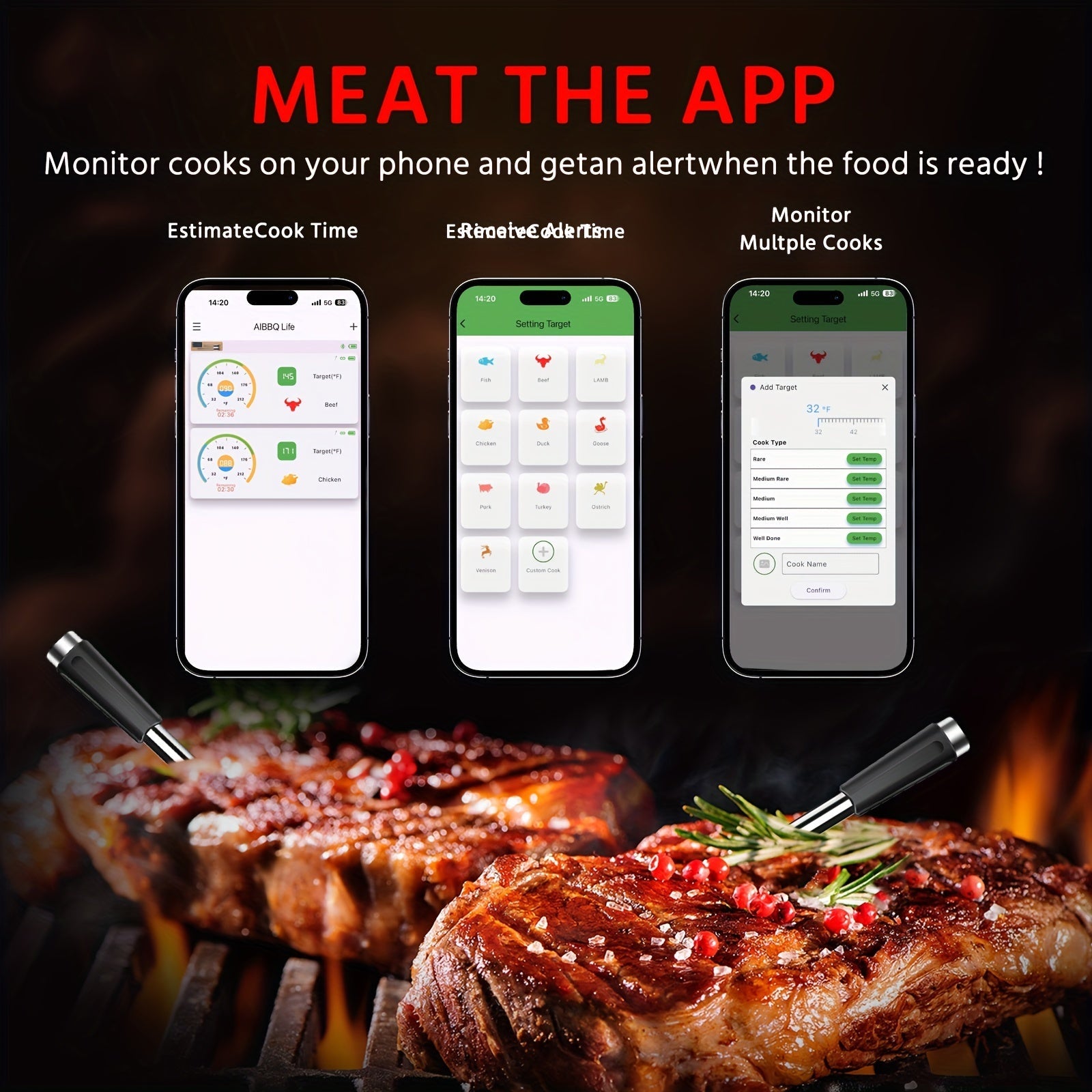 2 - in - 1 Wireless Meat Thermometer - IRONKI