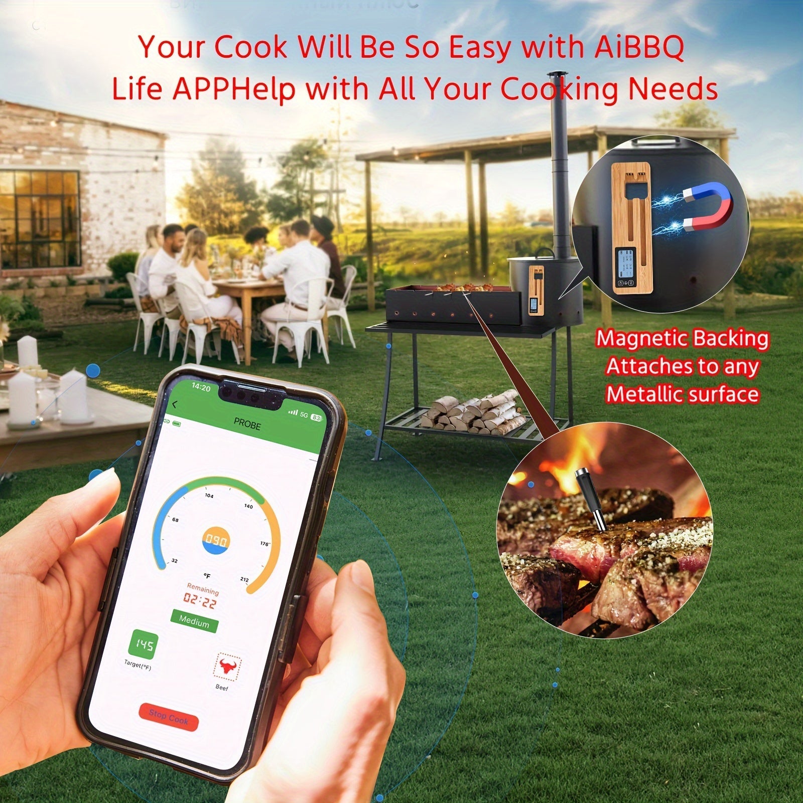 2 - in - 1 Wireless Meat Thermometer - IRONKI