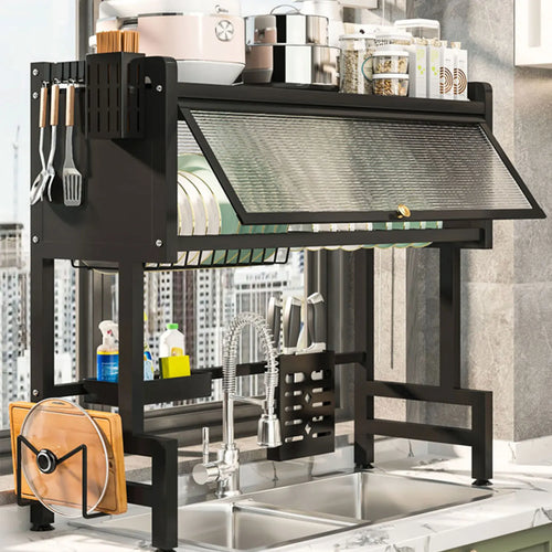 IronKi SinkMaster Pro — Égouttoir Vaisselle 3 Niveaux Inox | Organisation Cuisine