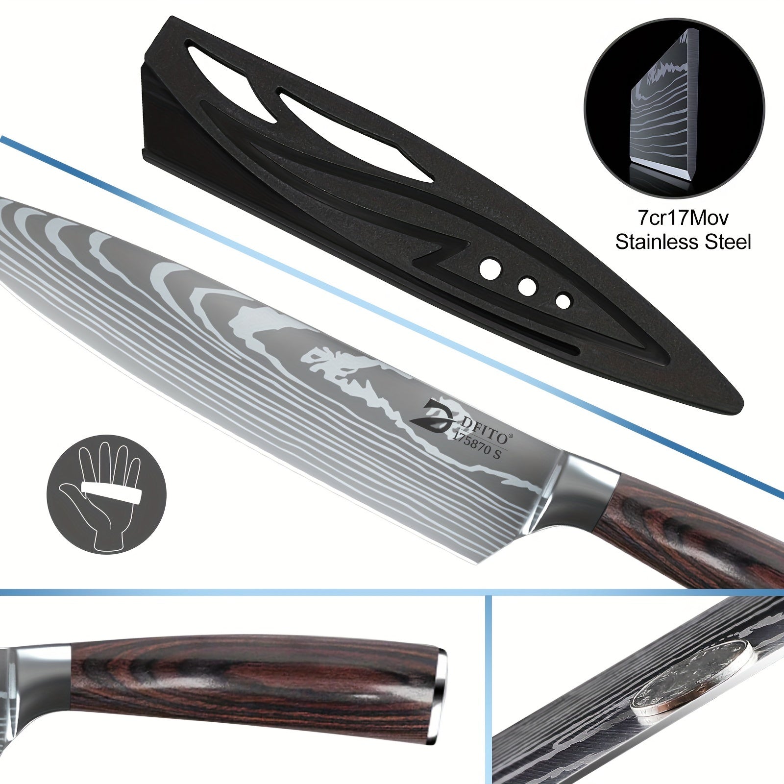 IRONKI 9 - Piece Professional Chef Knife Set – Ultra Sharp Japanese Steel with Roll Bag - IRONKI