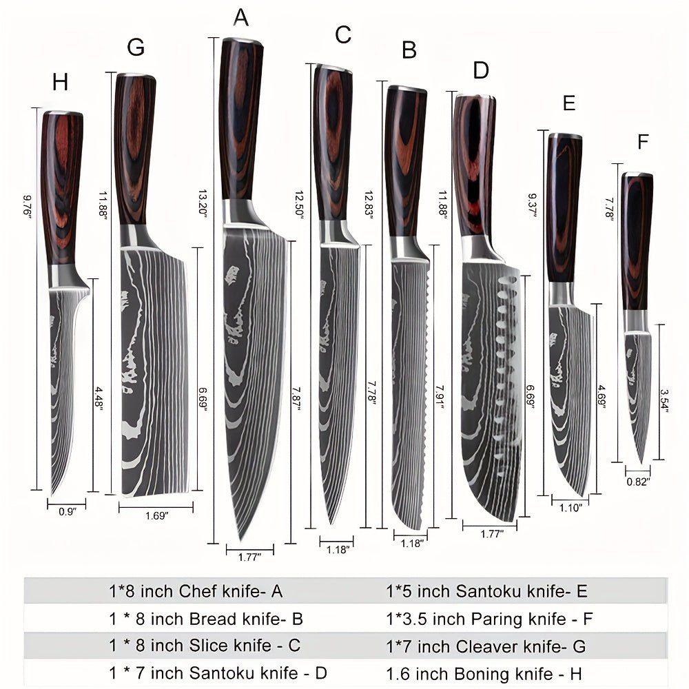 IRONKI 9 - Piece Professional Chef Knife Set – Ultra Sharp Japanese Steel with Roll Bag - IRONKI