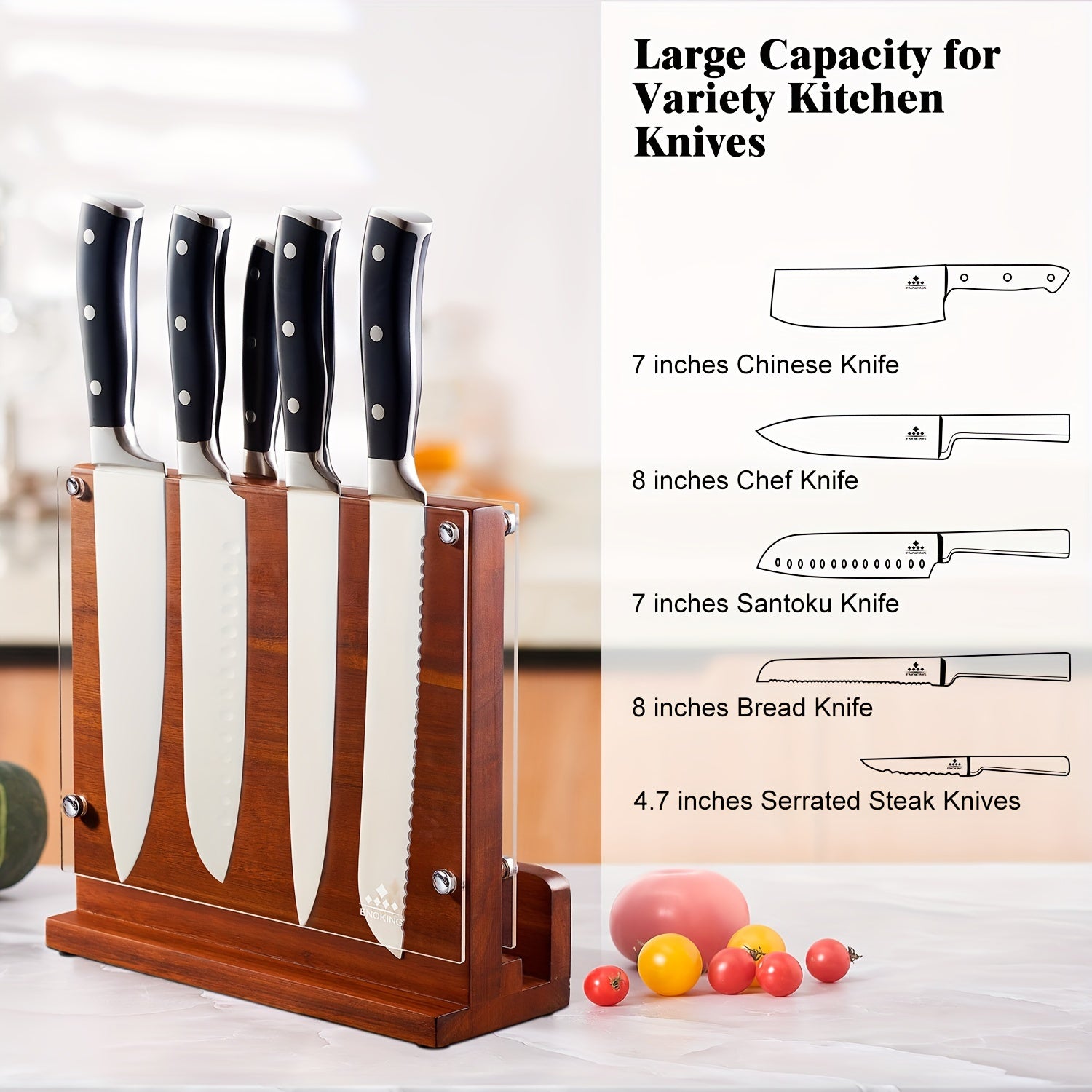 IRONKI ENOKING Magnetic Knife Block with Acrylic Shield - IRONKI
