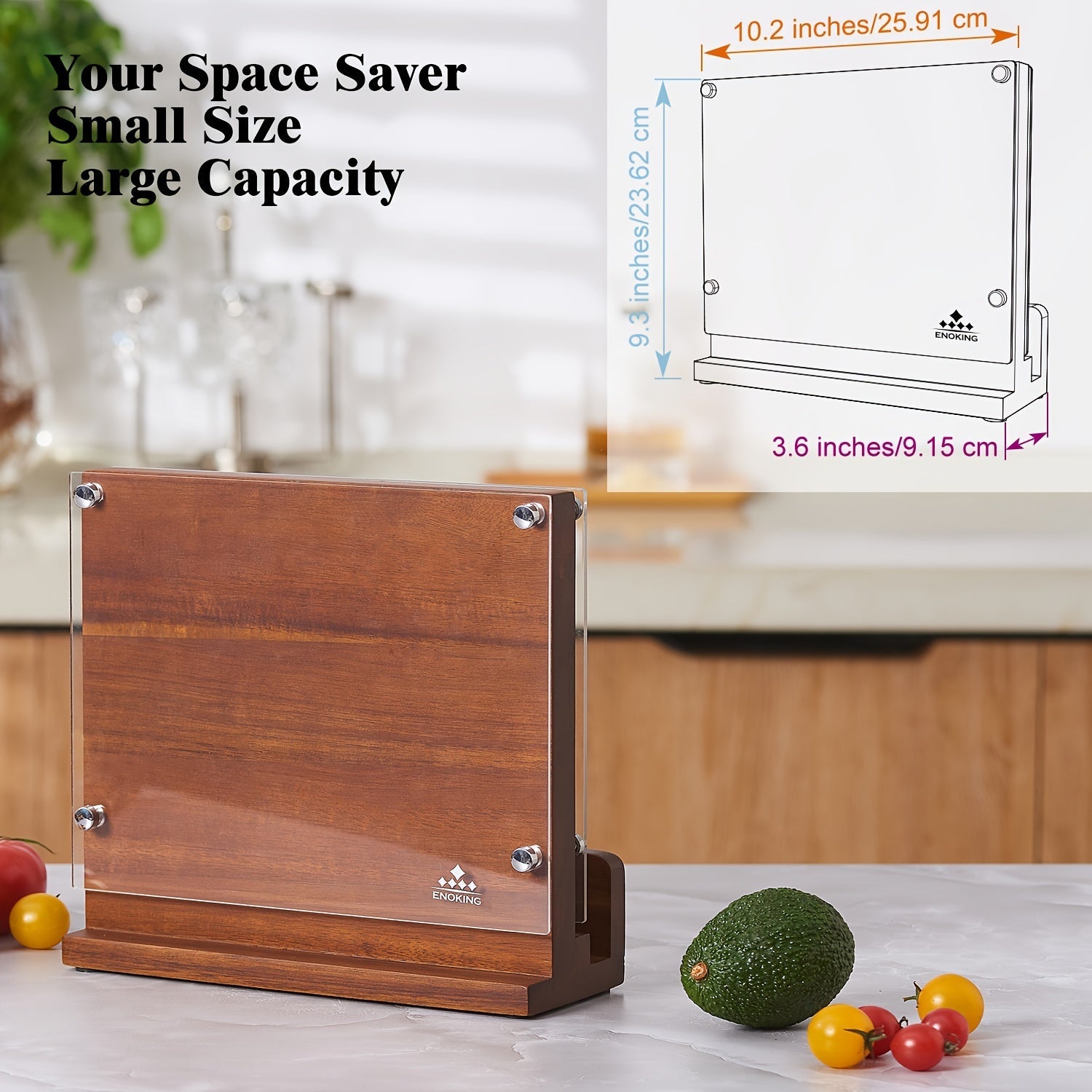 IRONKI ENOKING Magnetic Knife Block with Acrylic Shield - IRONKI
