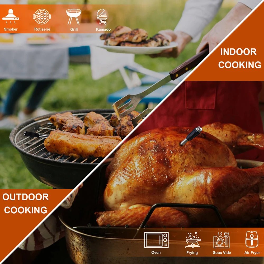 IRONKI Smart Bluetooth Meat Thermometer – Wireless, Waterproof & App - Controlled for BBQ, Grilling & Baking - IRONKI