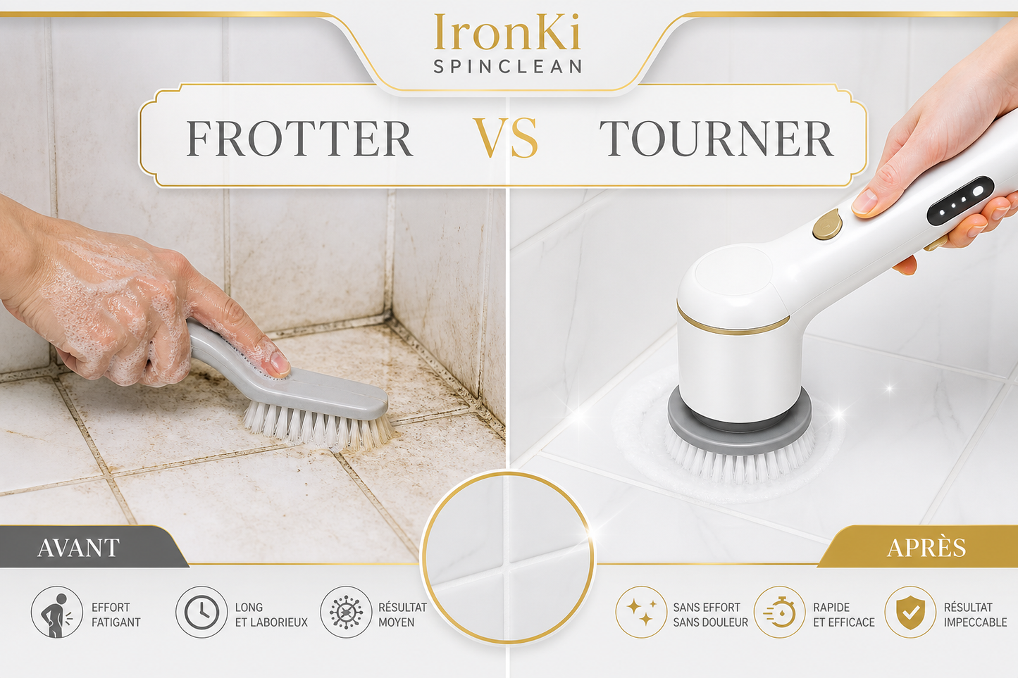 IronKi SpinClean — avant / après